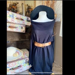 Over The Shoulder Black Dress